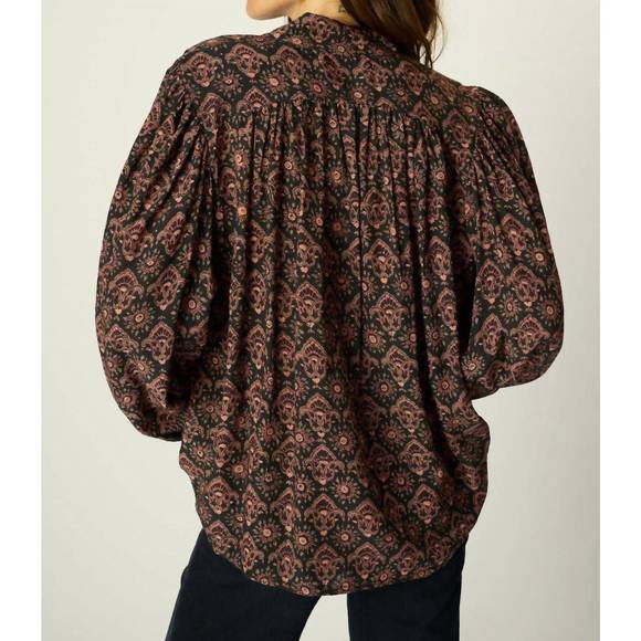 NEW NATALIE MARTIN leslie top in fleur-de-lis black - Picture 4 of 5